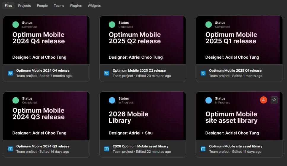 Quarterly release file organization in Figma