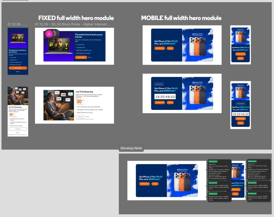 AEM migration handoff file — Full Hero Module with developer annotations