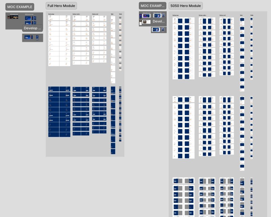 Component options matrix — Full Hero Module and 5050 Hero Module documentation